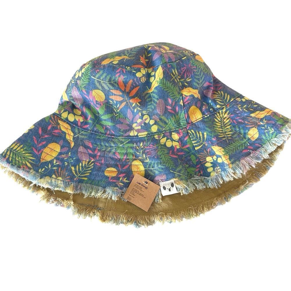 Little Brownie Reversible Denim Floral Kids Bucket Hat Fringe Boho